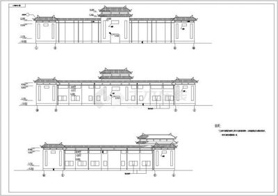 某2层框架仿古陵园建筑设计施工图